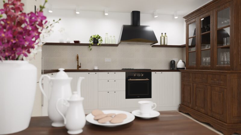 Wizualizacja kuchni rustykalnej Rustic kitchen visualization